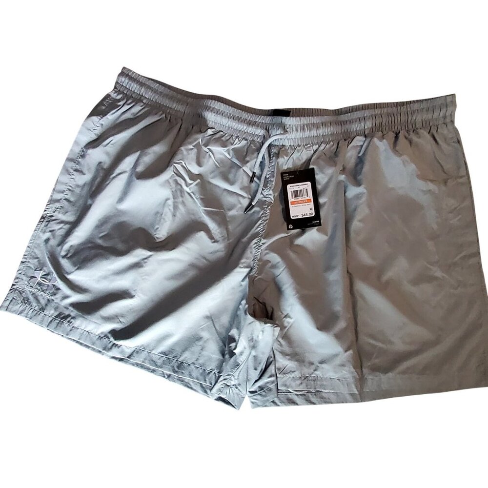 Under Armour Mens Loose-Fit Grey Athletic Shorts 3XL With Pockets & Drawstring